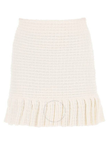 Self Portrait Ladies Cream Sequin Textured Knit Skirt, Size Small - SELF PORTRAIT - BALAAN 1