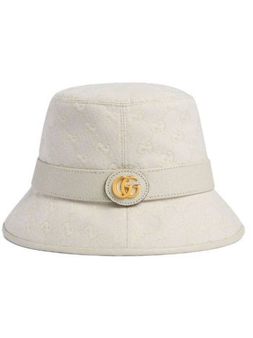 GG Canvas Bucket Hat Ivory - GUCCI - BALAAN 1