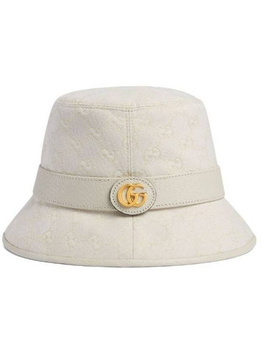 GG Canvas Bucket Hat Ivory - GUCCI - BALAAN 1