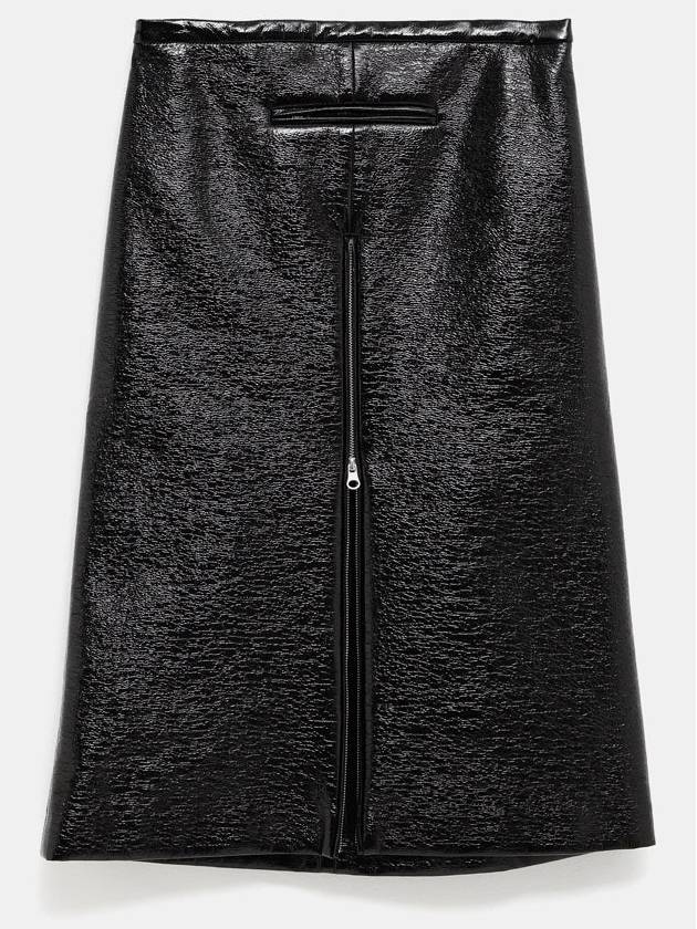 Tailored Zipper Vinyl Midi A Line Skirt Black - COURREGES - BALAAN 2