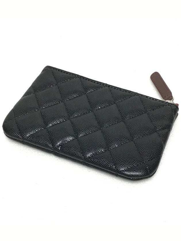 Silver logo grained calfskin clutch bag black - CHANEL - BALAAN 4