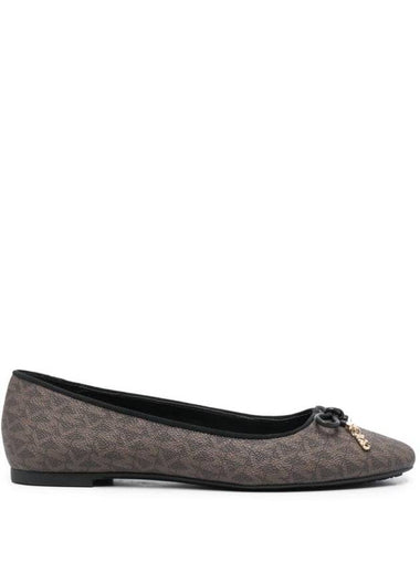 Nori Logo Leather Ballerina Flats Light Brown - MICHAEL KORS - BALAAN 1