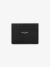 Classic Logo Crocodile Card Wallet Black - SAINT LAURENT - BALAAN 3