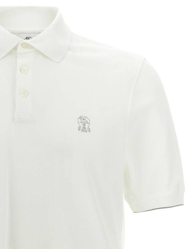 Brunello Cucinelli Logo Piqué Polo Shirt - BRUNELLO CUCINELLI - BALAAN 3