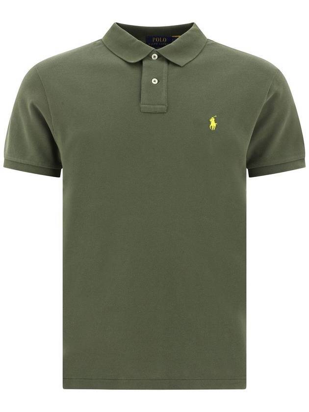 Embroidered Logo Slim Fit Polo Shirt Forest Green - POLO RALPH LAUREN - BALAAN.