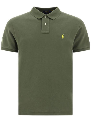 Embroidered Pony Logo White Polo Shirt Forest Green - POLO RALPH LAUREN - BALAAN 1