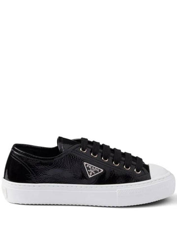 Naplak Leather Low Top Sneakers Black - PRADA - BALAAN 1