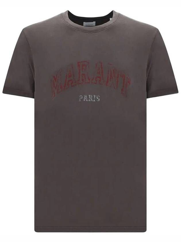 Honore Logo Short Sleeve T-Shirt Fade Black - ISABEL MARANT - BALAAN 3