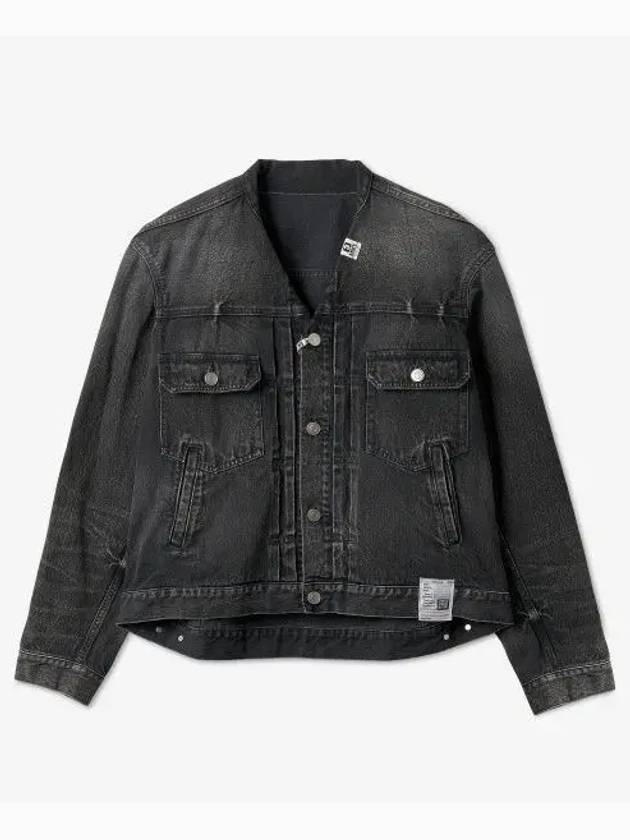 J10BL021 BLACK No collar denim jacket - MIHARA YASUHIRO - BALAAN 1