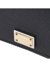 Logo Patch Dauphine Leather Half Wallet Black - DOLCE&GABBANA - BALAAN 7