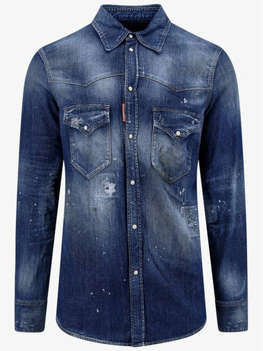 24 ss Denim Shirt WITH Blish Effect S74DM0795S30341470 B0650980205 - DSQUARED2 - BALAAN 1