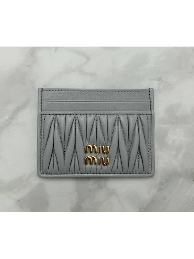 Materasse Nappa Leather Card Wallet Pearl Grey - MIU MIU - BALAAN 3