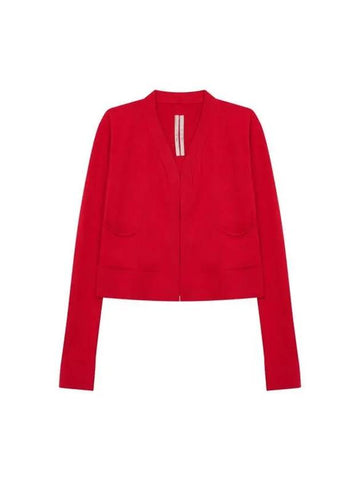 WOMEN Cropped Open Knit Cardigan Red - RICK OWENS - BALAAN 1