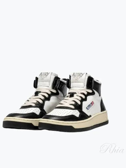 Medalist Leather High-Top Sneakers White Black - AUTRY - BALAAN 2