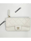 Classic zipper card holder business card wallet white caviar gold AP2570 - CHANEL - BALAAN 1