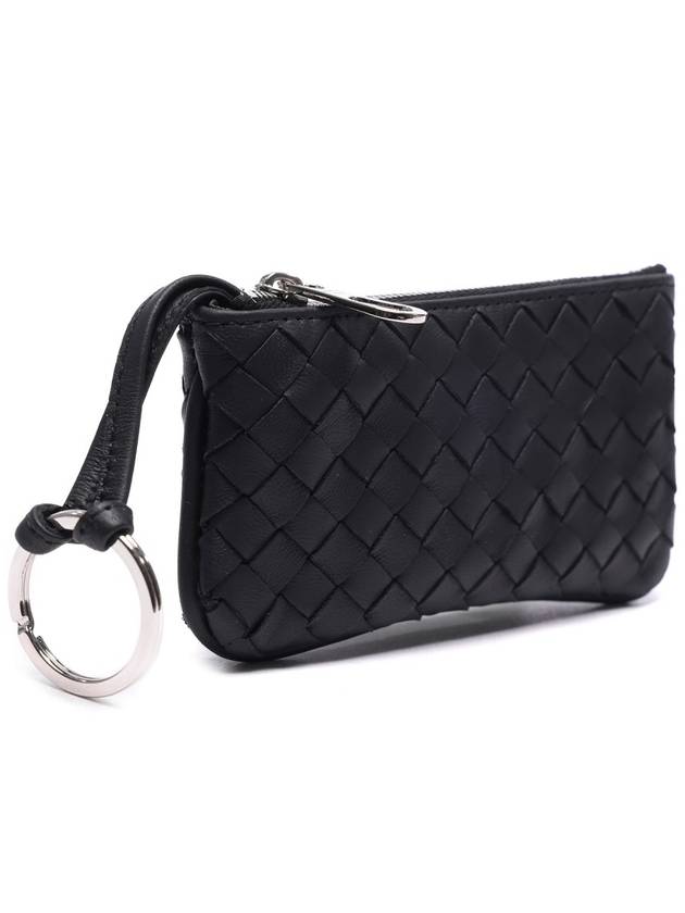 Intrecciato Key Case Coin Purse Black - BOTTEGA VENETA - BALAAN 4