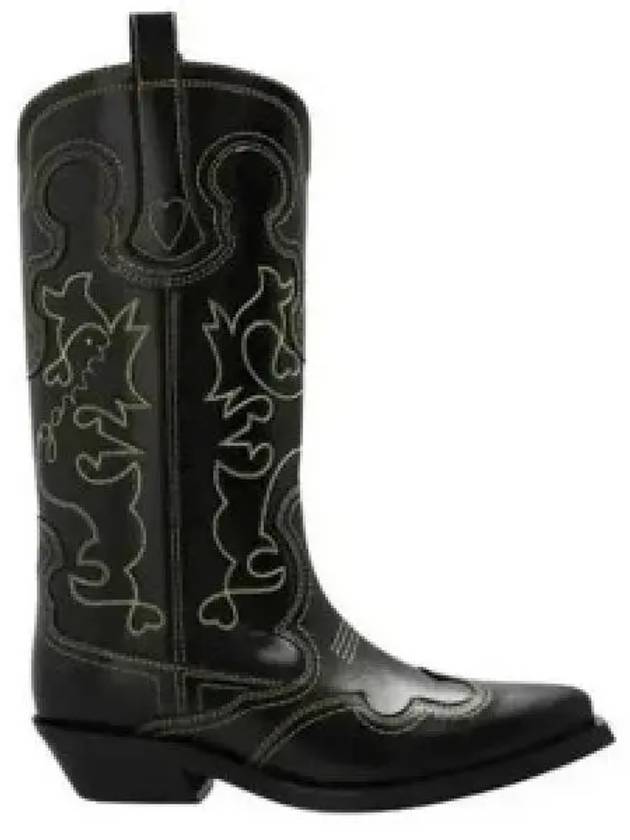 EMBROIDERED WESTERN BOOTS S2169 099 Mid shaft embroidery western boots 925673 - GANNI - BALAAN 1