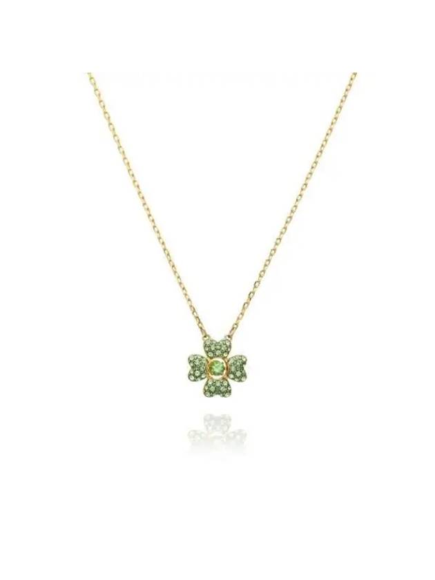 Idyllia Pendant Clover Necklace Green Gold - SWAROVSKI - BALAAN 4