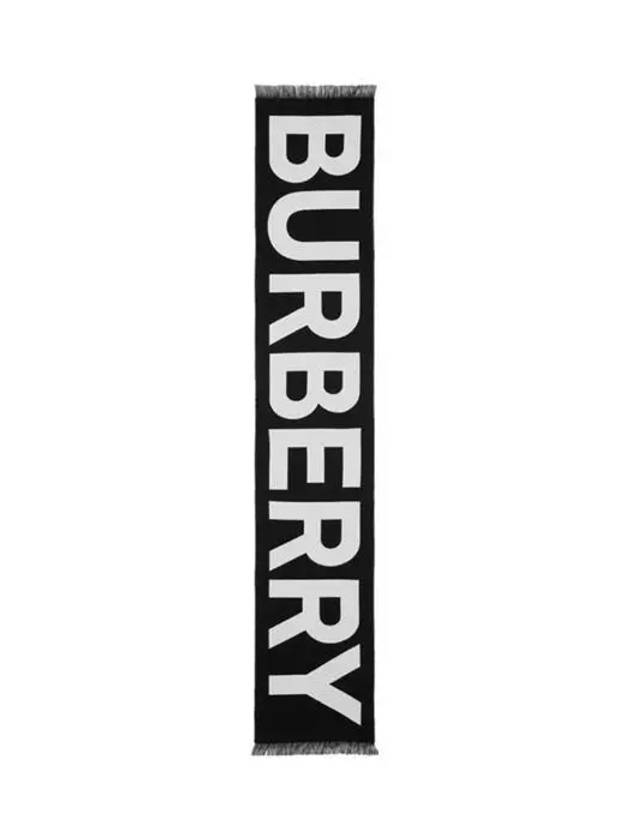 Big Logo Scarf Black - BURBERRY - BALAAN 4