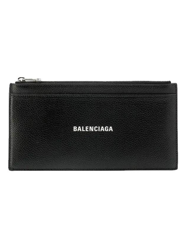 Logo Zipper Long Wallet Black - BALENCIAGA - BALAAN 1