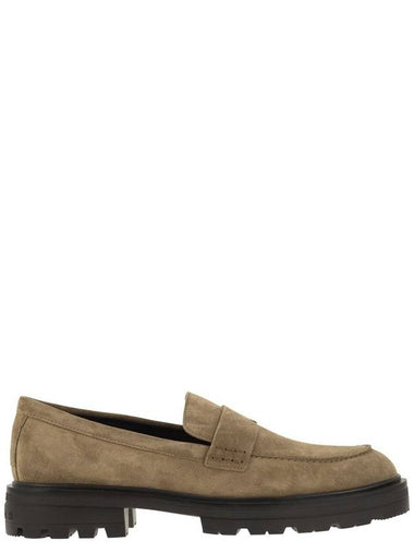 H673 Suede moccasin with carrarmato bottom - HOGAN - BALAAN 1