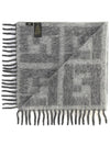 All-Over FF Motif Print Wool Scarf Grey - FENDI - BALAAN 5