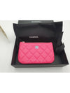 Classic mini pouch small caviar card wallet pink gold zipper A82365 - CHANEL - BALAAN 4