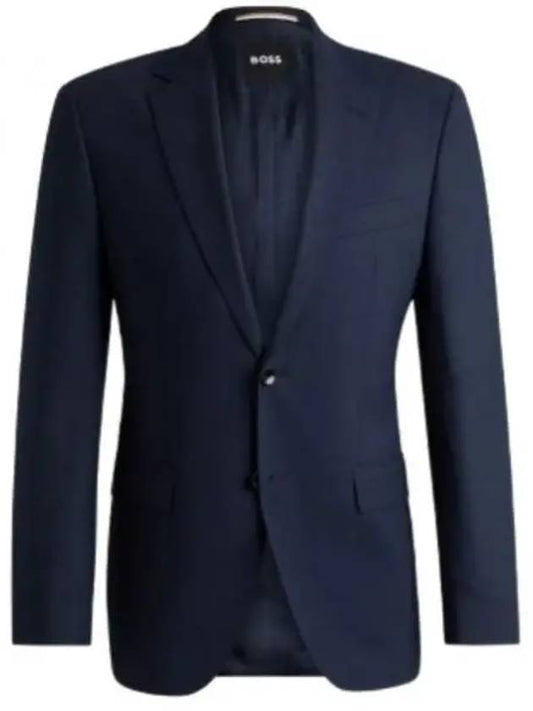 Green 50521683 404 Micro Pattern Stretch Fabric Regular Fit Suit - HUGO BOSS - BALAAN 1