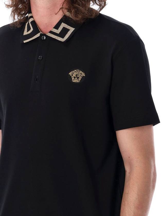 Versace Greca Short-Sleeved Polo Shirt - VERSACE - BALAAN 3