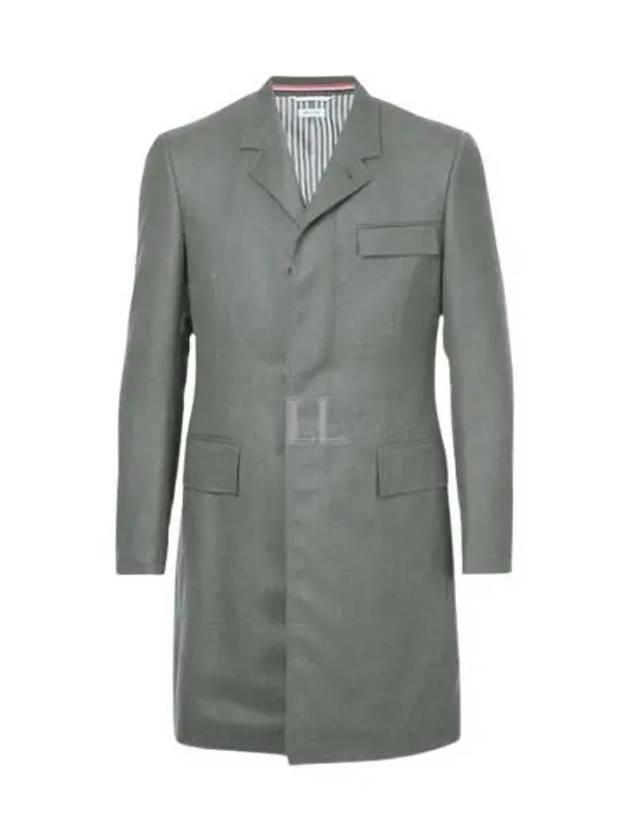 Super 120S Twill Classic Chesterfield Single Coat Grey - THOM BROWNE - BALAAN 2