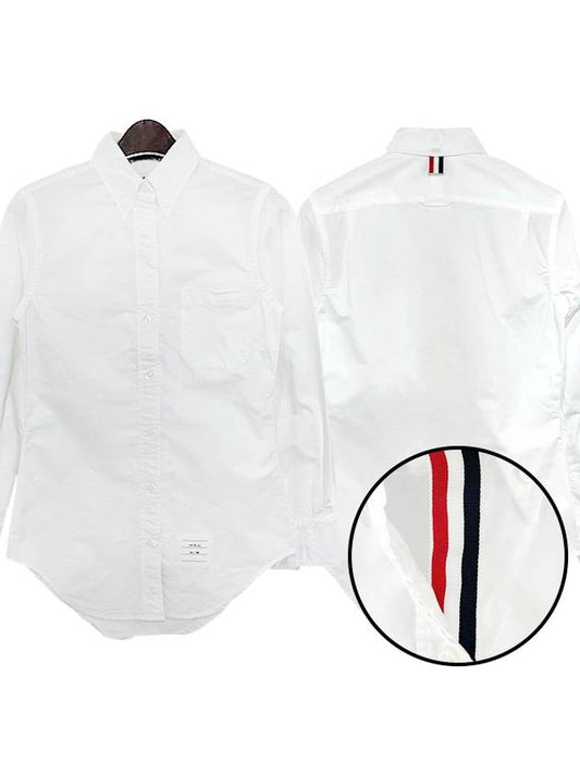 Button Down Cotton Oxford Long Sleeve Shirt White - THOM BROWNE - BALAAN 2