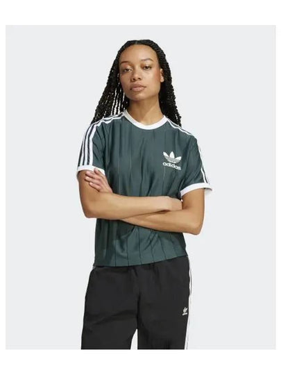 Adicolor 3 Stripes Pinstripe Short Sleeve T-Shirt Green - ADIDAS - BALAAN 2