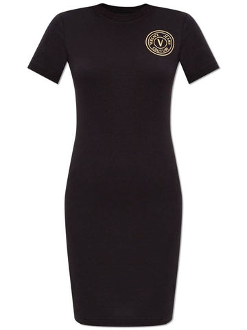 Versace Jeans Couture Dress With Printed Logo, Women's, Black - VERSACE - BALAAN 1