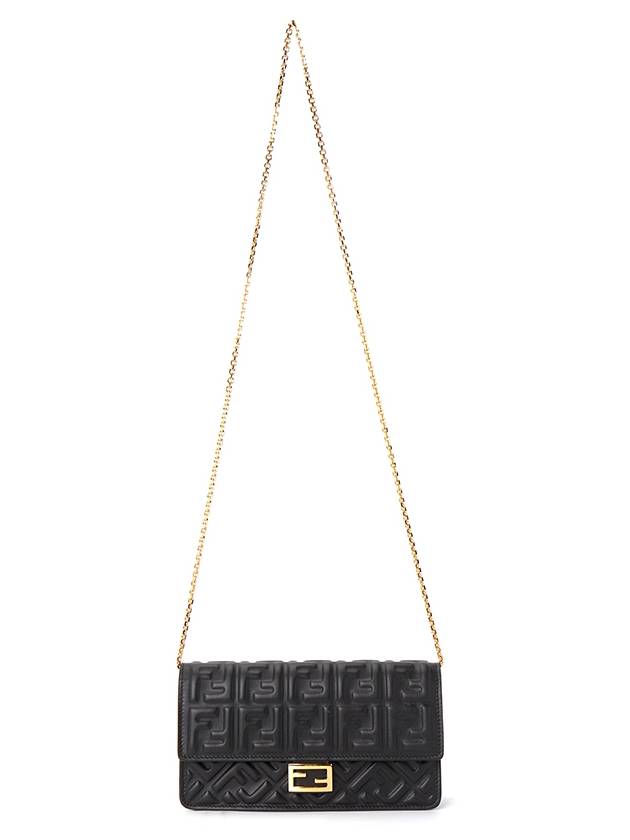 FF Baguette Nappa Leather Long Wallet Black - FENDI - BALAAN 7