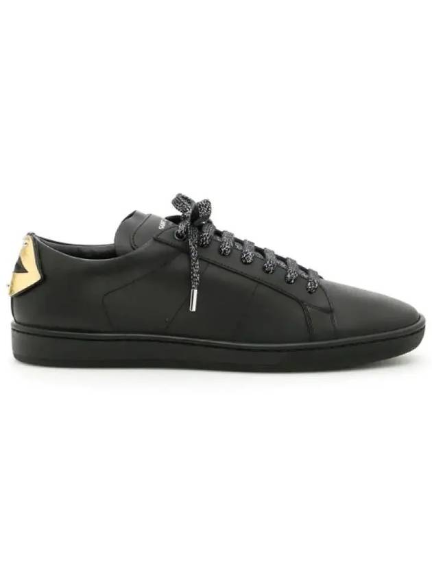 Signature Court Classic Lips Leather Low Top Sneakers Black - SAINT LAURENT - BALAAN 4