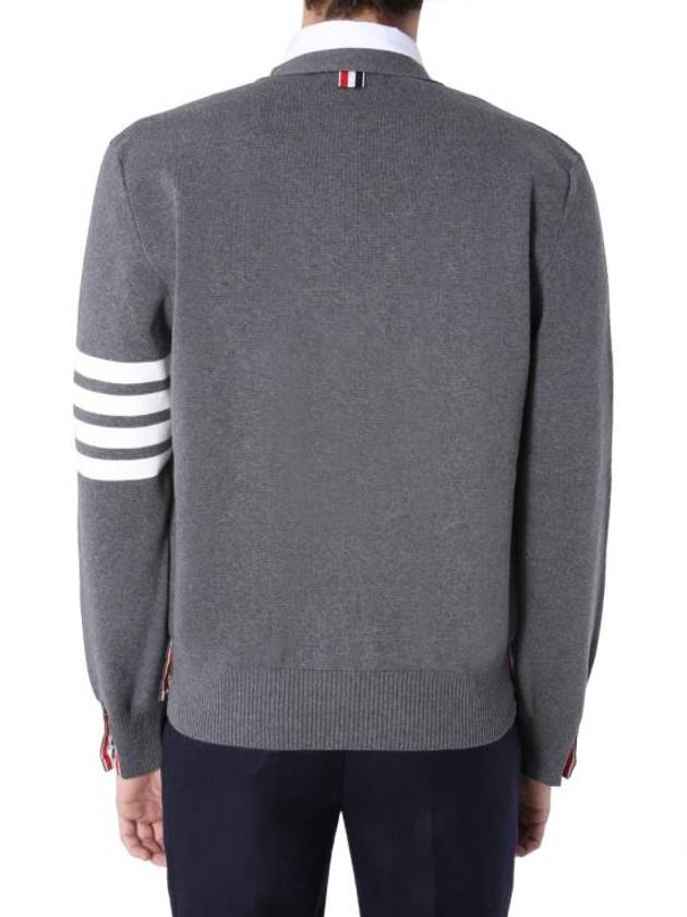 Milano Stitch 4-Bar Cardigan Medium Grey - THOM BROWNE - BALAAN 5