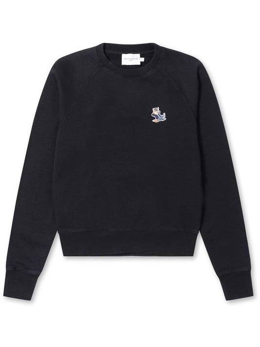 [MAISON KITSUNE] WOMEN DRESSED FOX PATCH ADJUSTED SWEATSHIRT - BLACK - MAISON KITSUNE - BALAAN 1