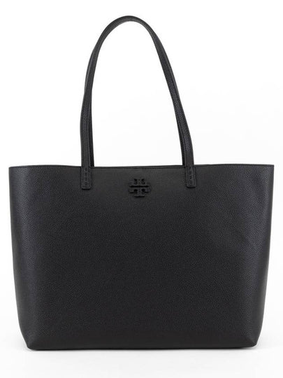 McGraw Logo Leather Tote Bag Black - TORY BURCH - BALAAN 2