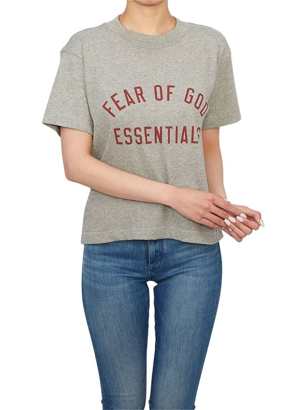 Logo Print Short Sleeve T Shirt Grey - FEAR OF GOD - BALAAN 5