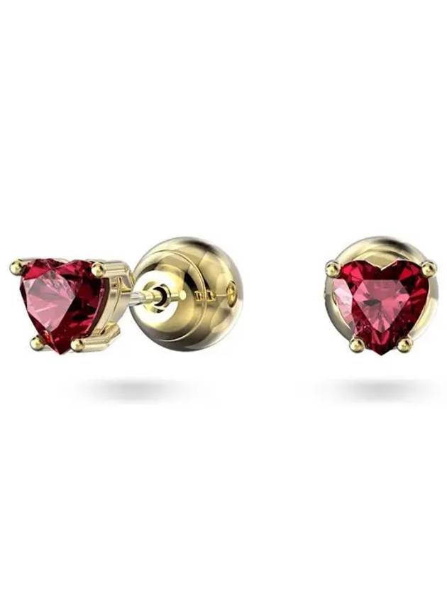 Stilla Heart Stud Earrings Red - SWAROVSKI - BALAAN 2