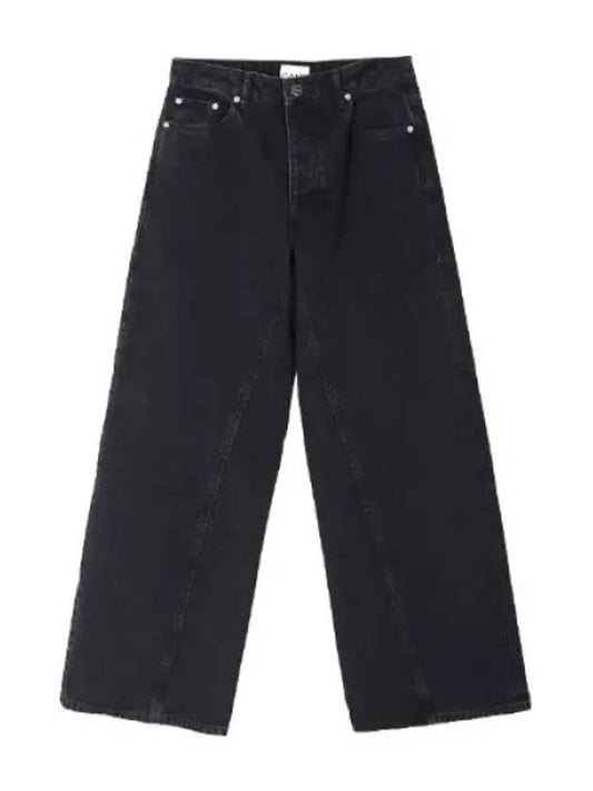 Washed Black George Jeans Women s Denim Pants - GANNI - BALAAN 1