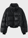 Quilted Crop Layered Puffer Padding Black - NOIRER FOR WOMEN - BALAAN 3