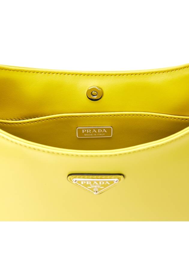 Triangular Logo Cleo Brushed Leather Shoulder Bag Yellow - PRADA - BALAAN 9