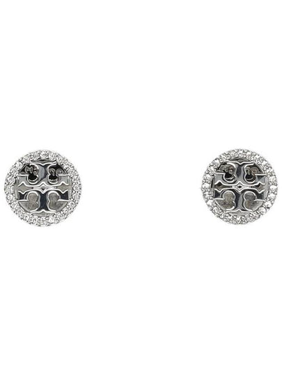 Miller Crystal Stud Earrings Silver - TORY BURCH - BALAAN 2