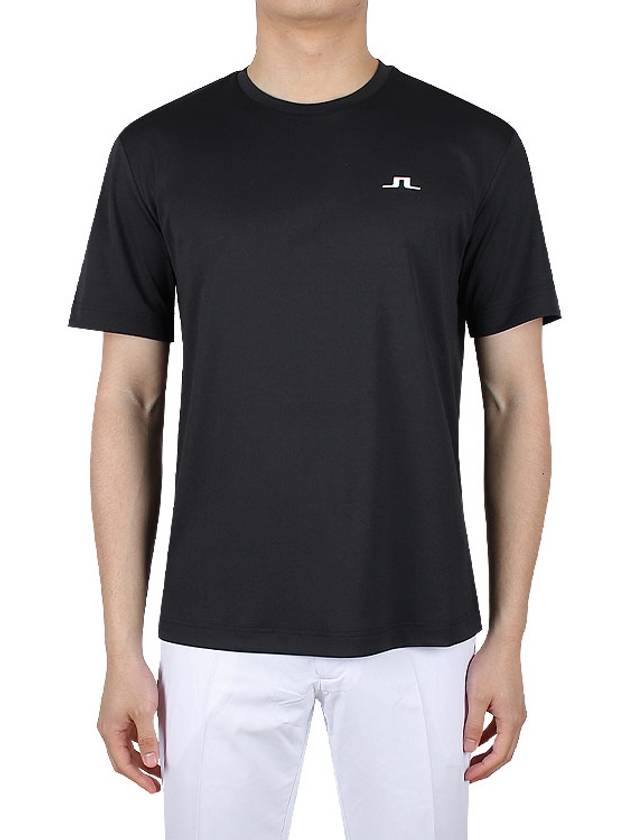 Ade Crew Neck Short Sleeve T-Shirt Black - J.LINDEBERG - BALAAN 4