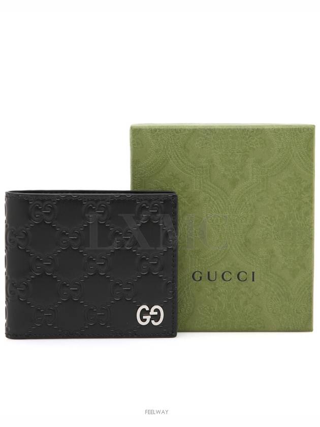 Dorian Wallet GG Signature Black Seama Half 473916 - GUCCI - BALAAN 10