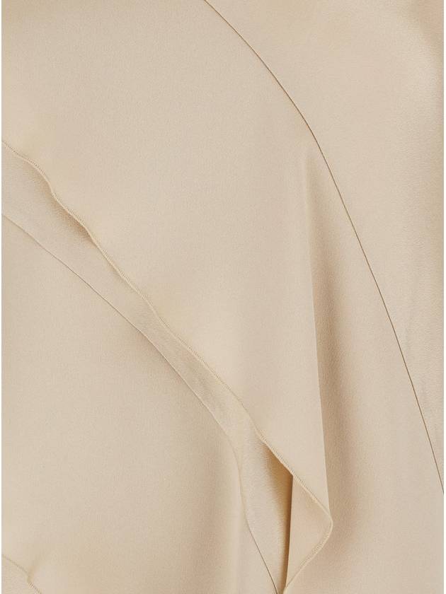 'Viterbo' Beige Crewneck Top With Front Asymmetric Ruffle In Satin Woman - ANTONELLI - BALAAN 3