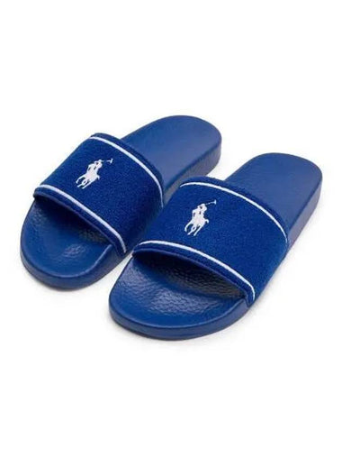 Signature Pony Terry Slides Blue 1279963 - POLO RALPH LAUREN - BALAAN 1