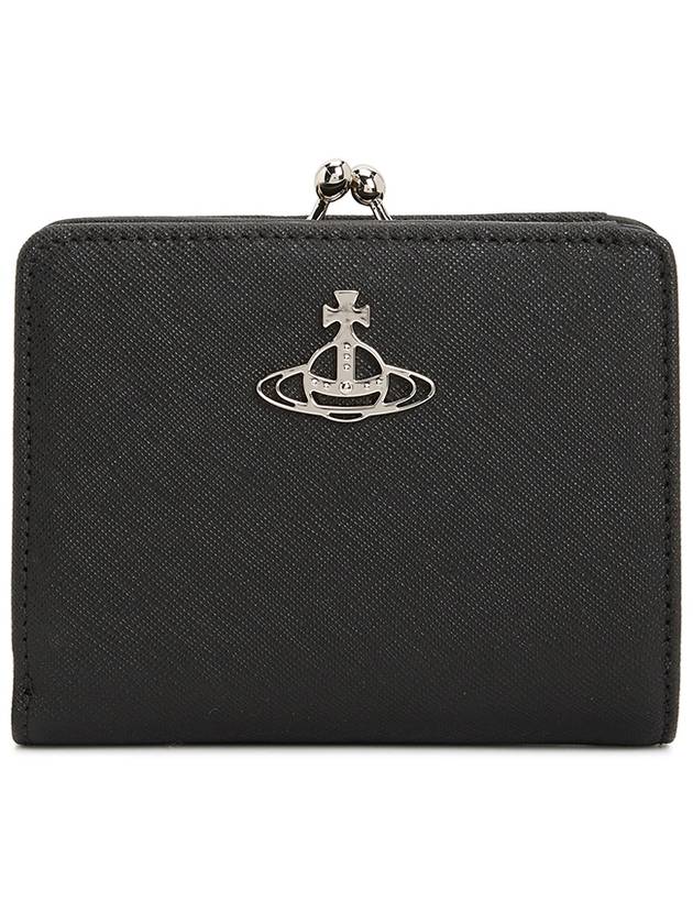 ORB Logo Saffiano Half Wallet Black - VIVIENNE WESTWOOD - BALAAN 2