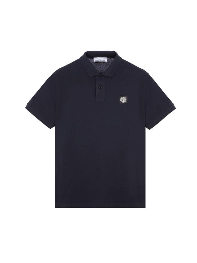 Pique Stretch Cotton Short Sleeve Polo Shirt Navy - STONE ISLAND - BALAAN 2